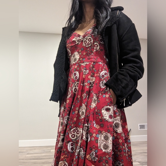 Hell Bunny Sugar Skull Sweetheart Neckline Dress - Picture 1 of 9